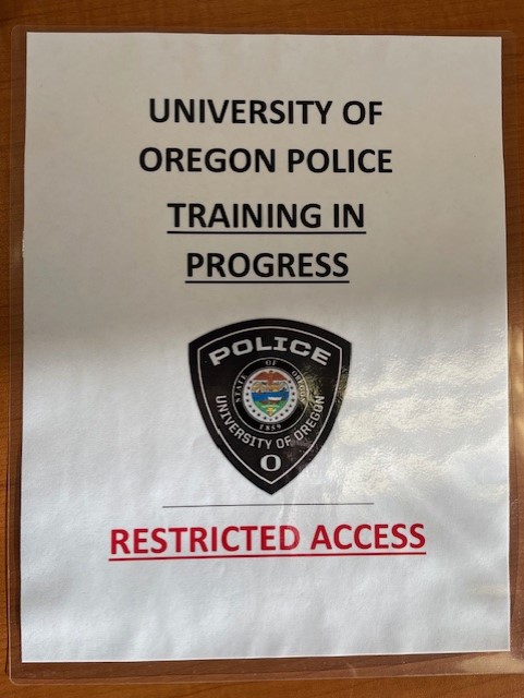 This is an example of the sign that will be posted on all UHS doors during the training.